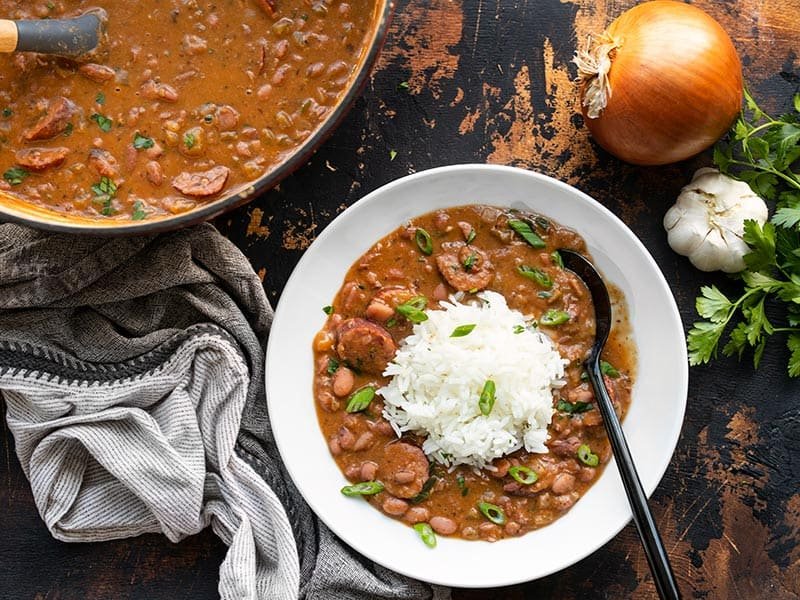 Haricots rouges de Louisiane et riz