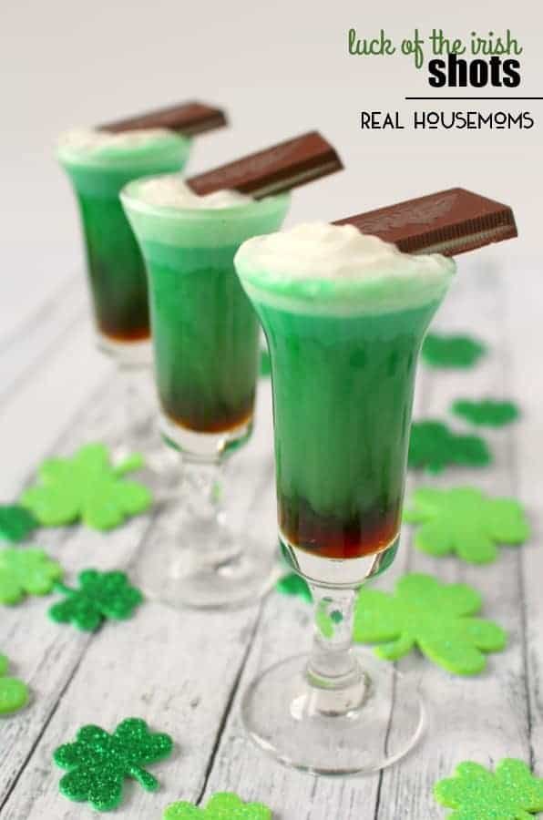 Luck of The Irish Shots Cocktails verts de la Saint-Patrick