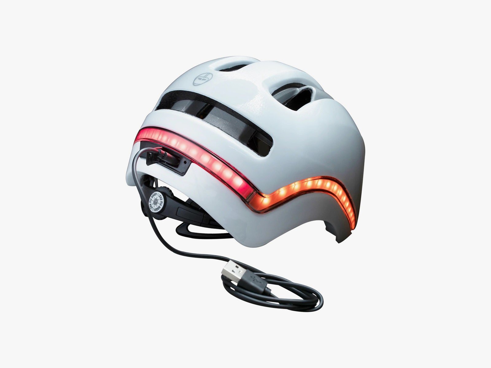 Casque Nutcase Vio avec câble connecté et lumières allumées