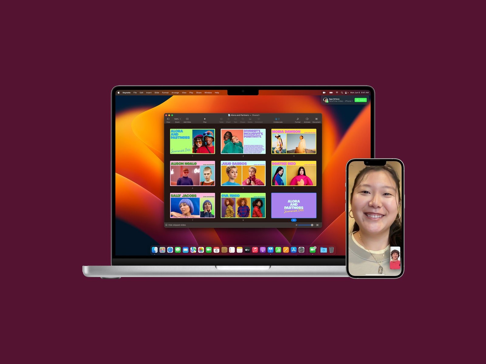 MacBook affichant la fonction MacOS Ventura FaceTime Handoff