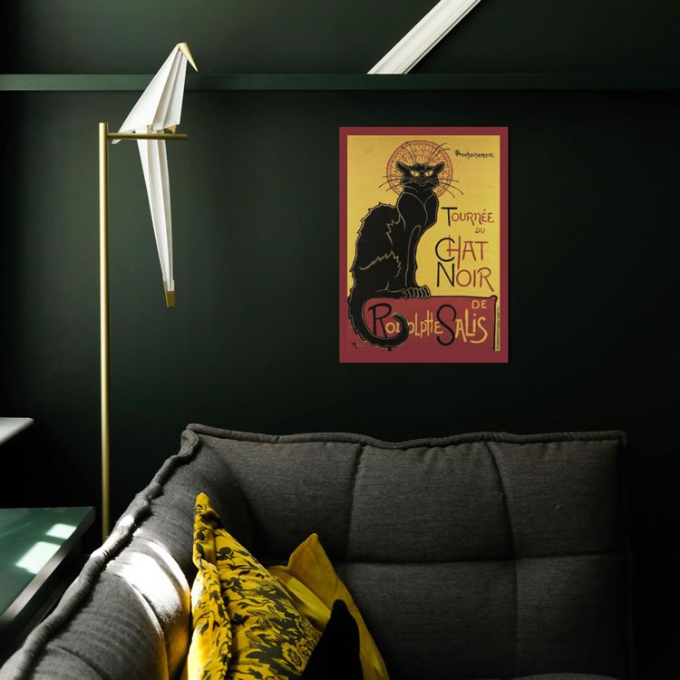 Cadeau d'art inspiré du chat de Displate : affiches à collectionner, fabriquées à la main, montées sur aimant, en métal