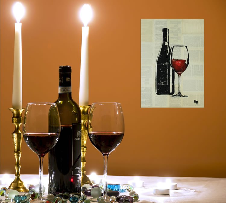 Displate de cadeau d'art inspiré du vin : à collectionner, fabriqué à la main, monté sur aimant, affiche en métal