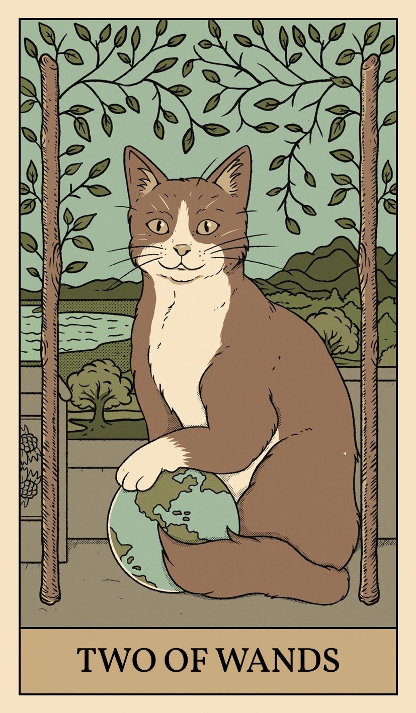 Les chats dominent la carte de tarot de la Terre