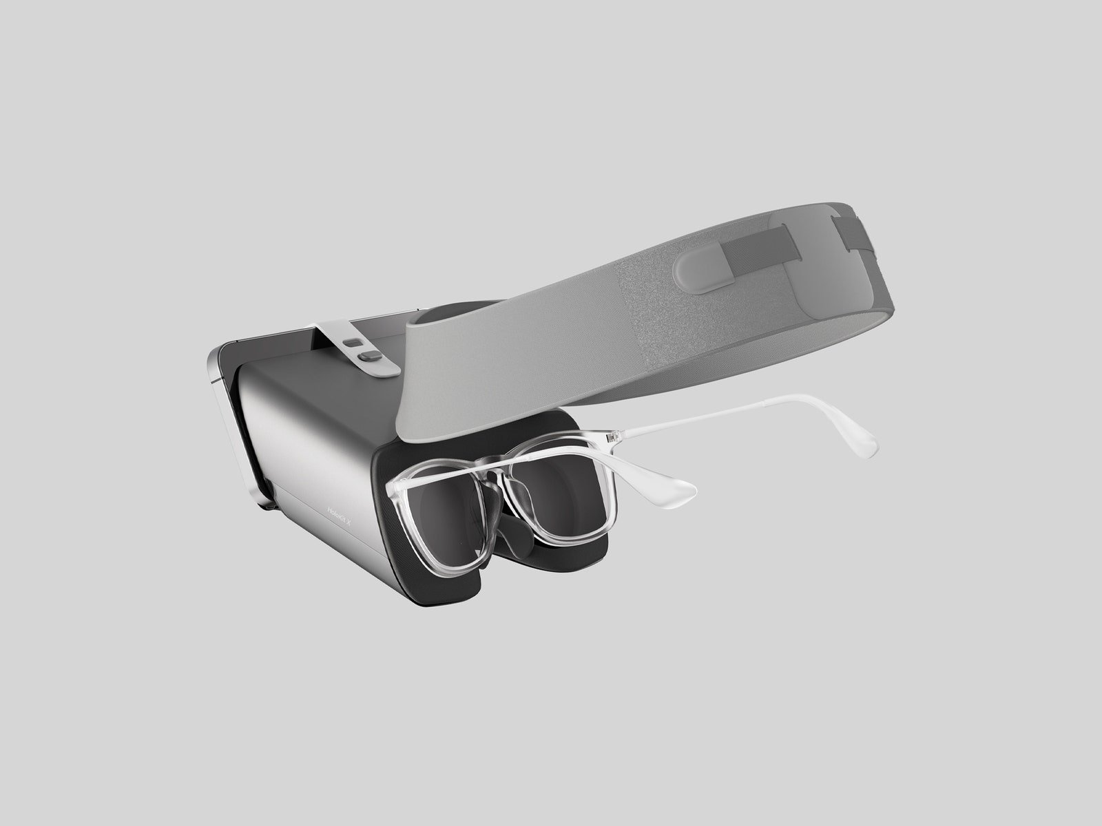 Lunettes HoloKit X VR avec lunettes attachées