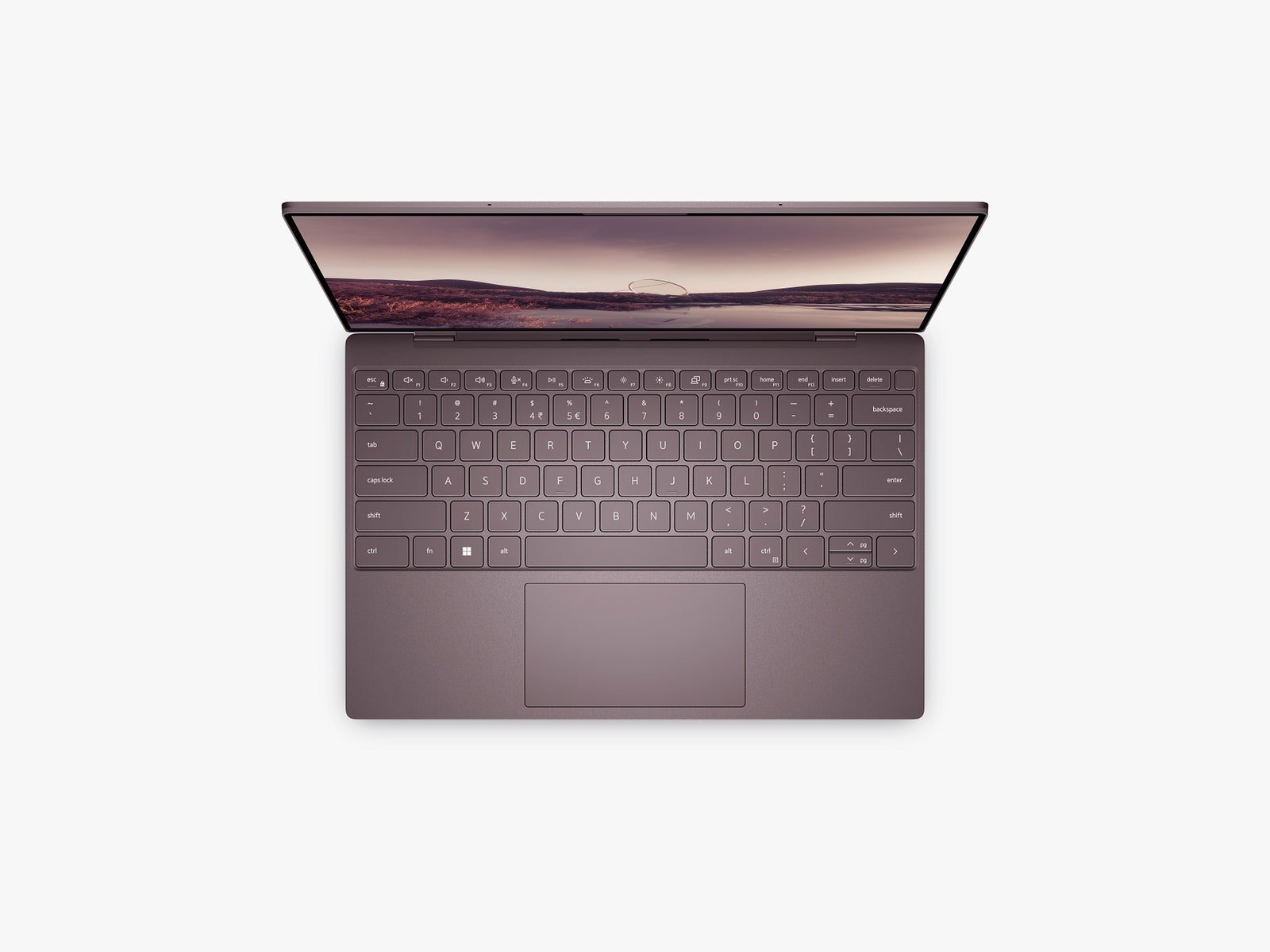 Vue de haut en bas de l'ordinateur portable Dell XPS 13 2022.