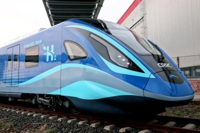 Le nouveau train chinois a 160 kmh fonctionne a lhydrogene