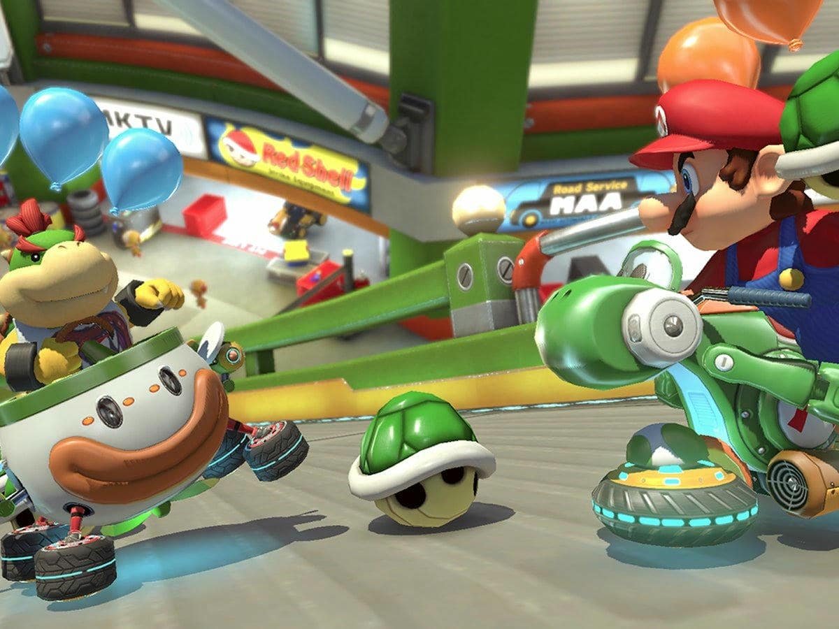 capture d'écran de Mario Kart 8 avec deux personnages en course