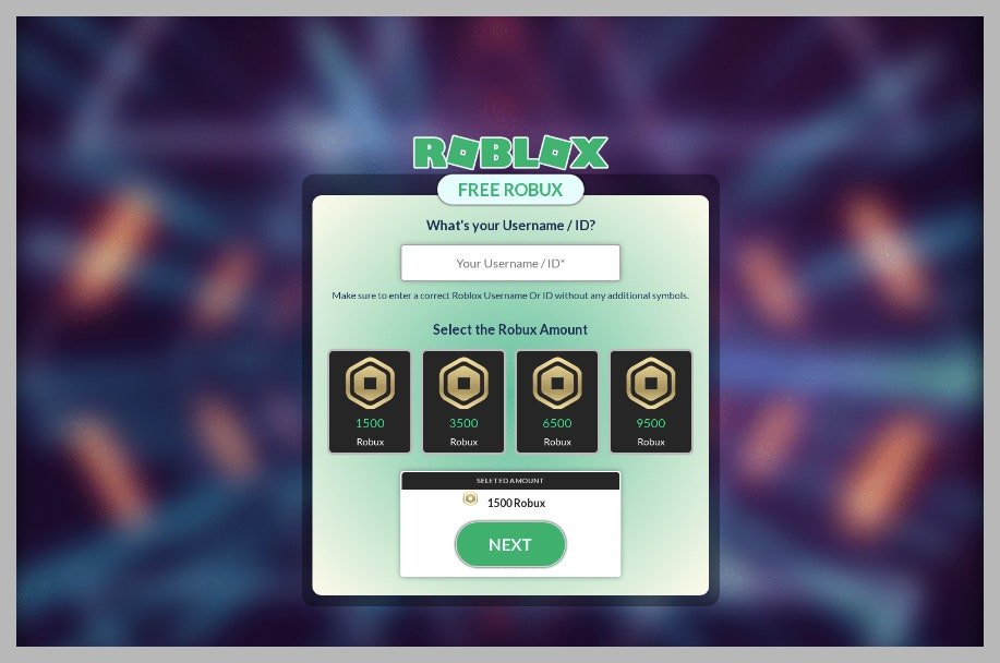 Capture d'écran d'un site Web demandant les informations de connexion Roblox