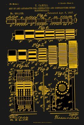 Page du brevet Telharmonium, montrant les roues phoniques