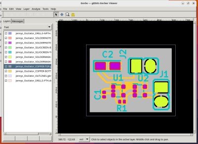 Le tableau dans un visualiseur Gerber